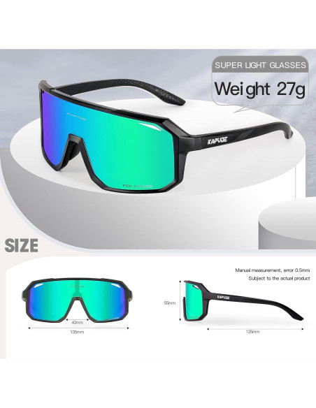 Gafas de Ciclismo KAPVOE K62 Polarizadas UV400 Verde Gafas de Ciclismo KAPVOE K62 Polarizadas UV400 Verde