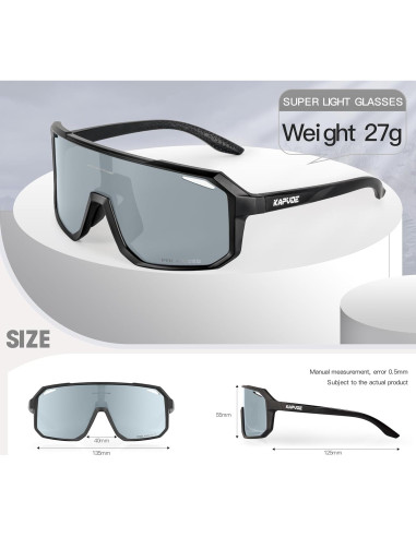 Gafas de Ciclismo KAPVOE Polarizadas UV400 para Adultos