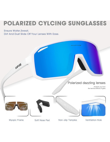 Gafas de Ciclismo KAPVOE K62 Polarizadas UV400 para Deportes