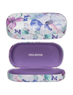 Funda Dura para Gafas de Sol Molshine - Grande, Azul Floral