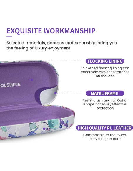 Funda Dura para Gafas de Sol Molshine - Grande, Azul Floral Funda Dura para Gafas de Sol Molshine - Grande, Azul Floral