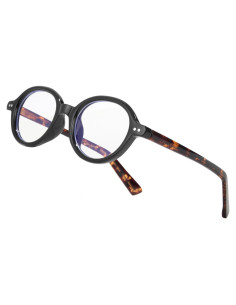 Gafas Redondas Vintage Unisex Anti Luz Azul Marco Negro