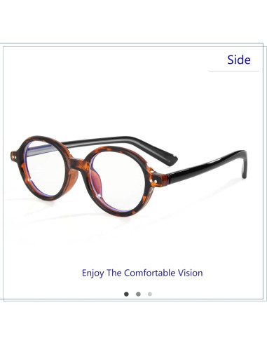 Gafas Redondas Vintage Anti Luz Azul Unisex A05 Leopardo