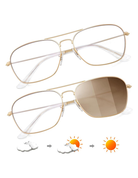 Gafas JM Antiluz Azul Aviador Fotocromáticas para Ojos Gafas JM Antiluz Azul Aviador Fotocromáticas para Ojos
