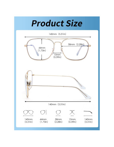 Gafas JM Antiluz Azul Aviador Fotocromáticas para Ojos