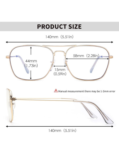 Gafas JM Antirreflejo Aviador Luz Azul 58mm Oro Gunmetal Gafas JM Antirreflejo Aviador Luz Azul 58mm Oro Gunmetal