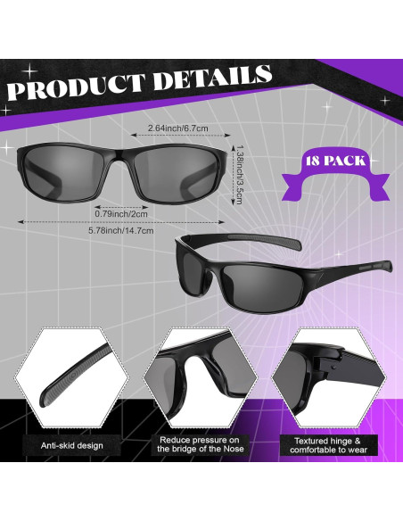Leumoi 18 Pares Gafas de Sol Polarizadas Unisex para Deportes Leumoi 18 Pares Gafas de Sol Polarizadas Unisex para Deportes