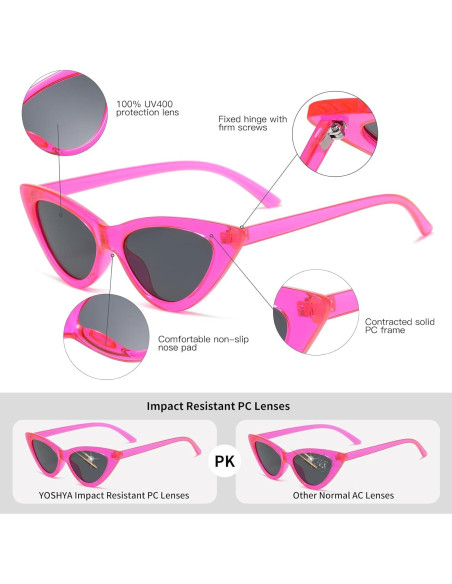 Gafas de sol retro de ojo de gato para mujer - Polvo de Barbie Gafas de sol retro de ojo de gato para mujer - Polvo de Barbie
