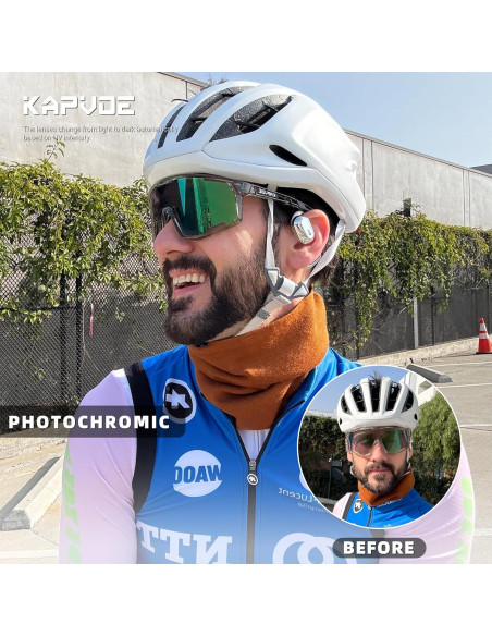 Gafas de Ciclismo KAPVOE K180 Fotoquímicas UV400 Verde Gafas de Ciclismo KAPVOE K180 Fotoquímicas UV400 Verde