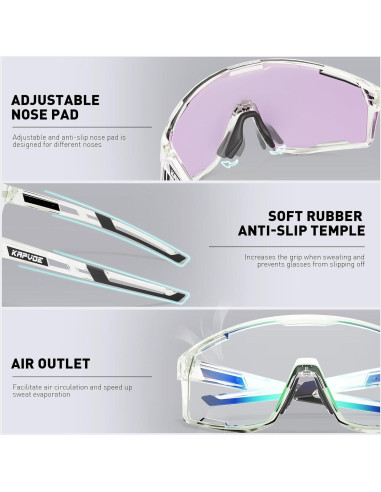 Gafas de Ciclismo KAPVOE K180 Fotoquímicas UV400 Verde