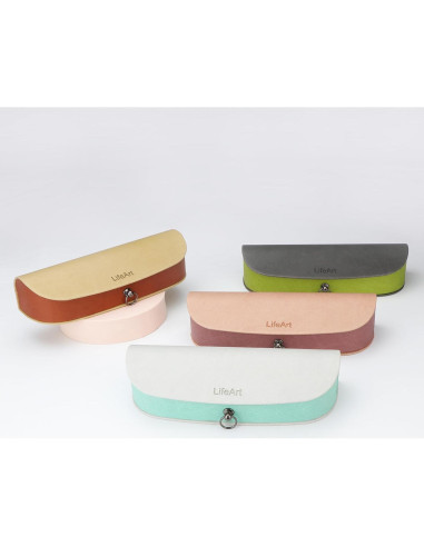Estuche para Gafas LifeArt Plegable de PU Gris Oscuro
