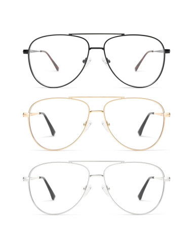 Gafas de Lectura AMOMOMA Aviador Filtro Luz Azul 3 Pzas