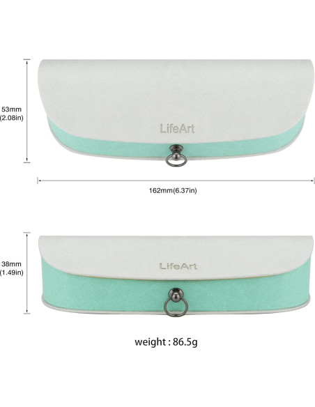Funda para Gafas LifeArt Plegable de PU Gris Claro Funda para Gafas LifeArt Plegable de PU Gris Claro