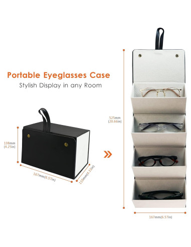 Estuche Duro para Gafas LifeArt, Plegable y Ligero, Negro