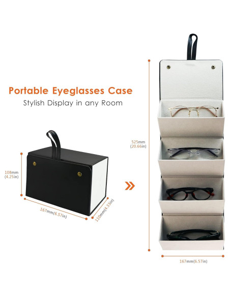 Estuche Duro para Gafas LifeArt, Plegable y Ligero, Negro Estuche Duro para Gafas LifeArt, Plegable y Ligero, Negro