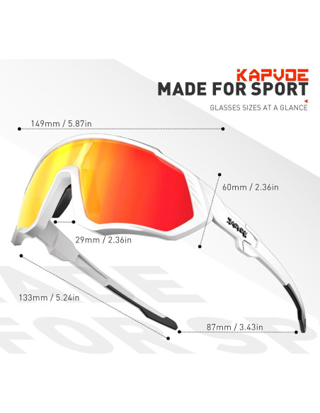 Gafas de Ciclismo KAPVOE 5 Lentes Polarizadas UV400 Gafas de Ciclismo KAPVOE 5 Lentes Polarizadas UV400