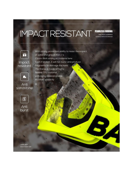 Gafas de Motocross BATFOX F816 UV Protección Antideslizante Gafas de Motocross BATFOX F816 UV Protección Antideslizante
