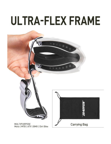 Gafas de Motocross BATFOX F816 UV Protección Antideslizante