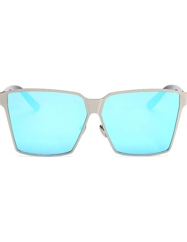 Gafas de Sol Aviador Espejo Azul Marco Metal Importadas
