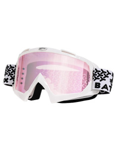 Gafas de Motocross BATFOX 816 Rosa y Blanco Seguridad
