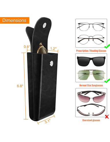 Estuche Doble para Gafas Fintie Negro con Gancho y Paños
