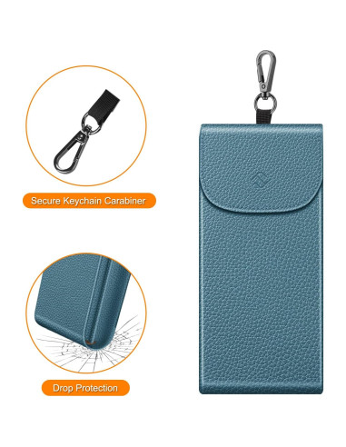 Funda Doble para Gafas Fintie Azul Océano con Mosquetón