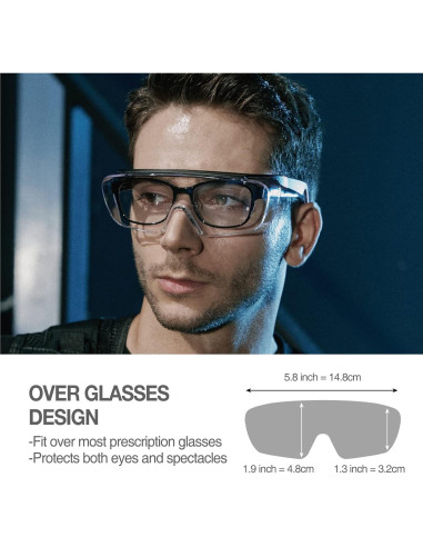 Gafas de Seguridad DEX FIT SG210 OTG - 6 Pares, Antifog UV385