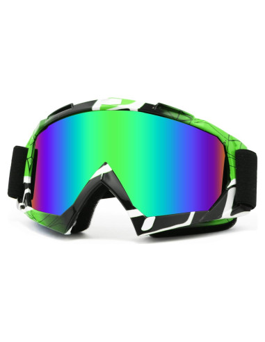Gafas de Motocicleta Shutuan Verde Negro Lente Colorida UV400