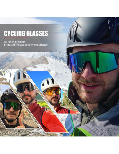 Gafas de Ciclismo KAPVOE TR90 4 Lentes Intercambiables