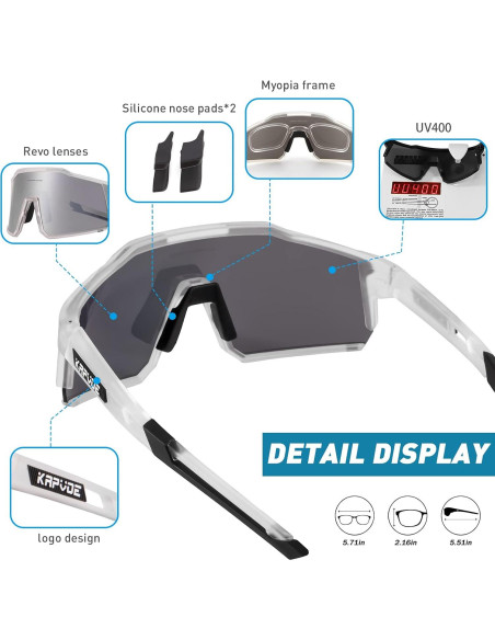 Gafas de Ciclismo KAPVOE TR90 4 Lentes Intercambiables Gafas de Ciclismo KAPVOE TR90 4 Lentes Intercambiables
