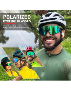 Gafas de Ciclismo KAPVOE TR90 Polarizadas Verde 1-4 Lentes 2