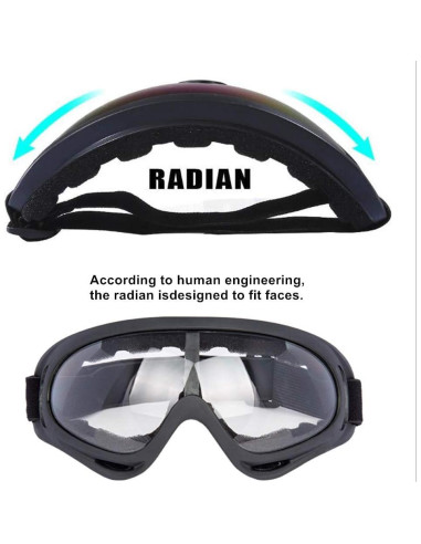 Gafas de Motocicleta LJDJ 2 Paquetes con 2 Máscaras