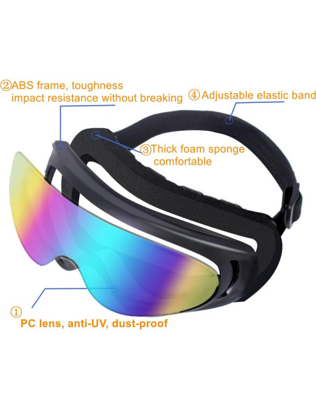 Gafas de Motocicleta LJDJ 2 Paquetes con 2 Máscaras Gafas de Motocicleta LJDJ 2 Paquetes con 2 Máscaras