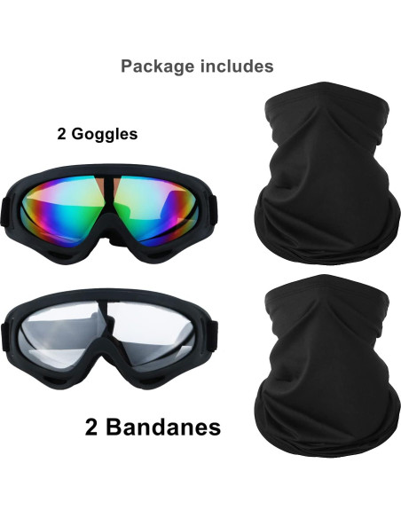 Gafas de Motocicleta LJDJ 2 Paquetes con 2 Máscaras Gafas de Motocicleta LJDJ 2 Paquetes con 2 Máscaras