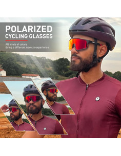 Gafas de Ciclismo KAPVOE TR90 Polarizadas con Lentes Intercambiables 2