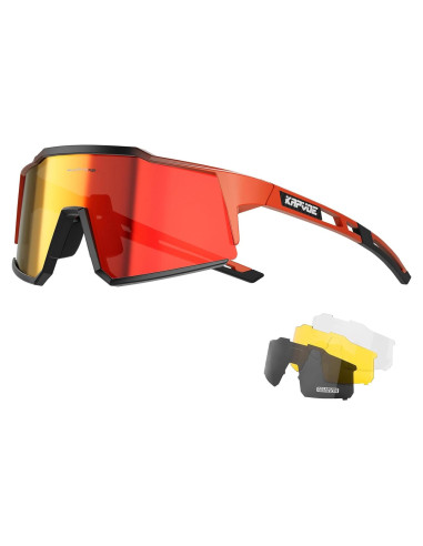 Gafas de Ciclismo KAPVOE TR90 4 Lentes Intercambiables