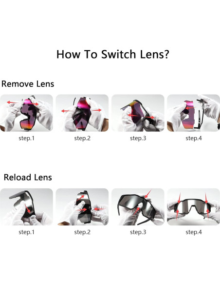 Gafas de Ciclismo KAPVOE TR90 4 Lentes Intercambiables Gafas de Ciclismo KAPVOE TR90 4 Lentes Intercambiables