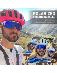 Gafas de Ciclismo KAPVOE TR90 Polarizadas con Lentes Intercambiables 2