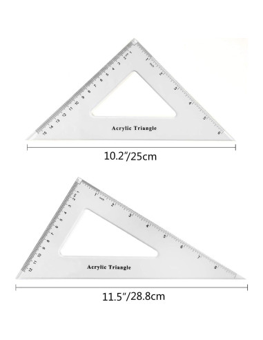 Juego de Reglas Triangulares Coopay 15 y 22.86 cm Plástico