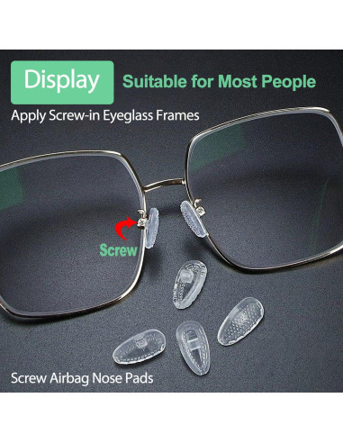 Almohadillas de nariz para gafas Omnful 10 pares silicona