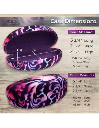 Funda Dura Grande para Gafas de Sol MyEyeglassCase Damasco