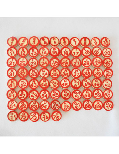 Juego de Bingo Vintage Yuanhe - 100 Tarjetas y 75 Piezas de Madera