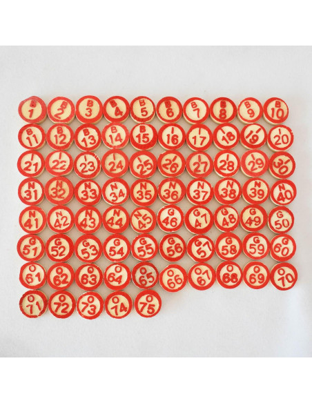 Juego de Bingo Vintage Yuanhe - 100 Tarjetas y 75 Piezas de Madera Juego de Bingo Vintage Yuanhe - 100 Tarjetas y 75 Piezas de Madera