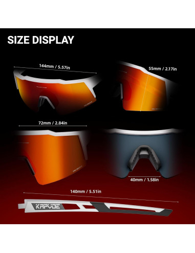 Gafas de sol KAPVOE K9023 polarizadas para ciclismo y deportes