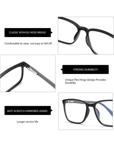 Gafas de lectura BLUEMOKY con luz azul y aumento +1.5