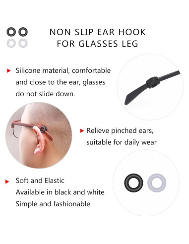 16 Pares de Clips de Silicona Antideslizantes para Gafas