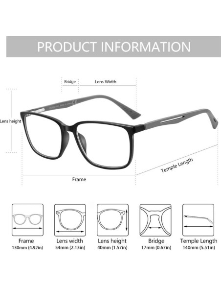 Gafas de lectura BLUEMOKY con luz azul y aumento 1.0 a 3.5 Gafas de lectura BLUEMOKY con luz azul y aumento 1.0 a 3.5