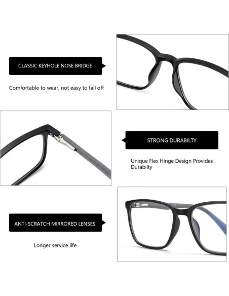 Gafas de lectura BLUEMOKY con luz azul y aumento 1.0 a 3.5 Gafas de lectura BLUEMOKY con luz azul y aumento 1.0 a 3.5