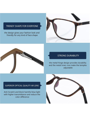 Gafas de lectura Bluemoky con luz azul para hombres