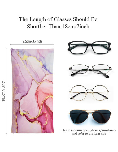 Estuche para Gafas 4 Pcs Cuero Suave con Paño de Limpieza